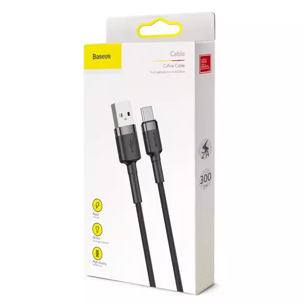 Baseus CAFULE TYPE-C CABLE 300CM GRAY/BLACK 19