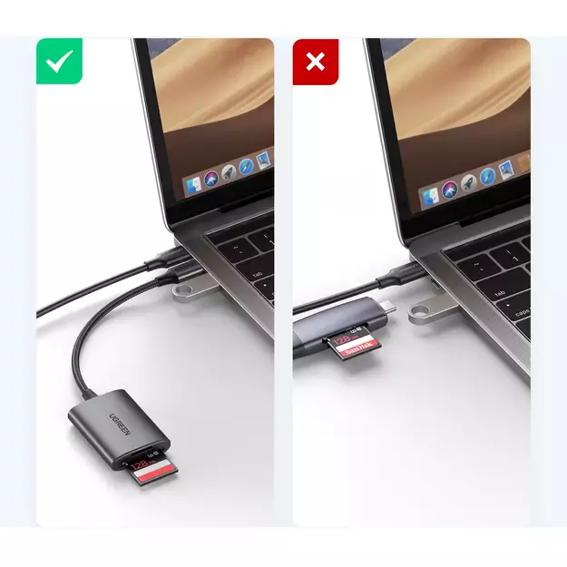 Ugreen CM401 USB C 5Gb/s SD/TF card reader - gray 1