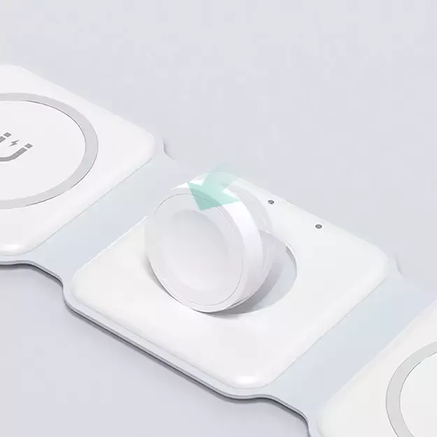 Dudao A11N 15W 3in1 Inductive Charger - White + USB-C / USB-C Cable 4