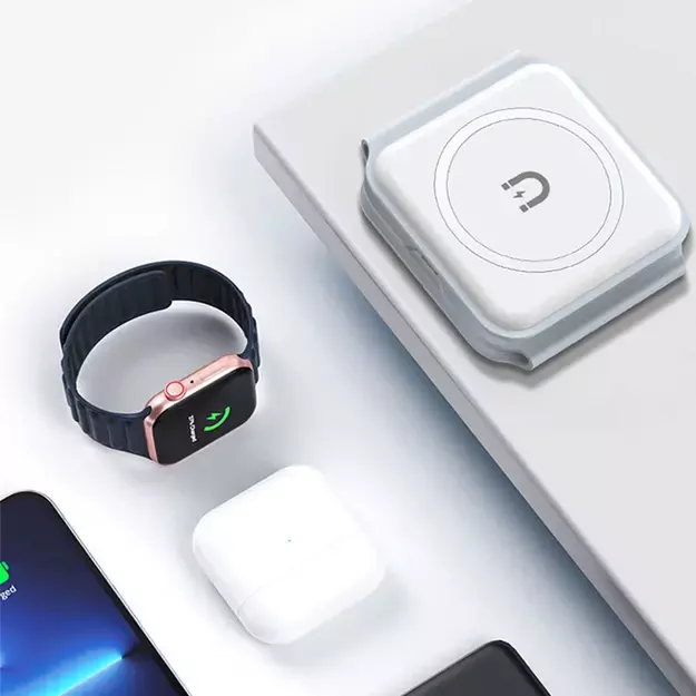 Dudao A11N 15W 3in1 Inductive Charger - White + USB-C / USB-C Cable 7