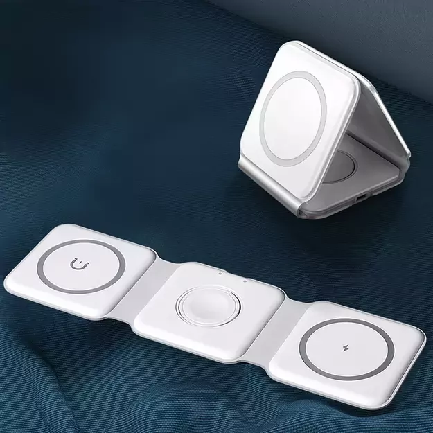 Dudao A11N 15W 3in1 Inductive Charger - White + USB-C / USB-C Cable 17