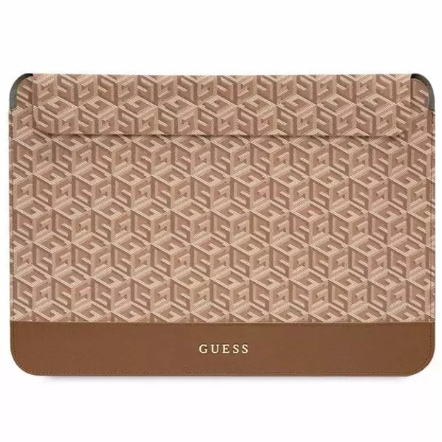 Guess GCube Stripes case for a 14&quot  laptop - brown