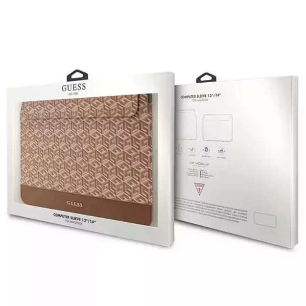 Guess GCube Stripes case for a 14&quot  laptop - brown 6