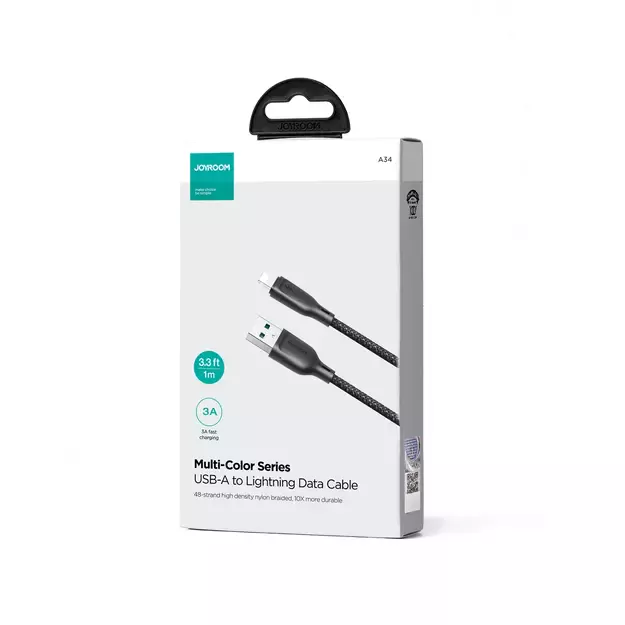 Joyroom Multi-Color Series S-A34 USB-A / Lightning 3A cable 1m - black 2