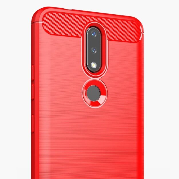 Carbon Case Flexible Cover TPU Case for Nokia 2.4 black 9
