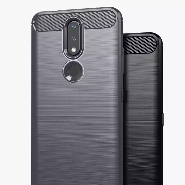 Carbon Case Flexible Cover TPU Case for Nokia 2.4 black 17