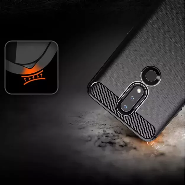 Carbon Case Flexible Cover TPU Case for Nokia 2.4 black 13