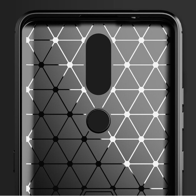 Carbon Case Flexible Cover TPU Case for Nokia 2.4 black 3