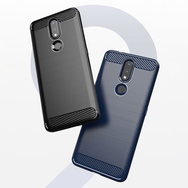 Carbon Case Flexible Cover TPU Case for Nokia 2.4 black 6