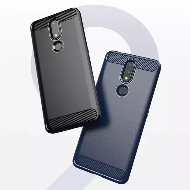 Carbon Case Flexible Cover TPU Case for Nokia 2.4 black 15