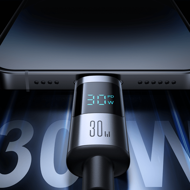 Joyroom S-A16 Pro Prism Series 30W USB-C - Lightning Cable with Display 1.2m - Black 2