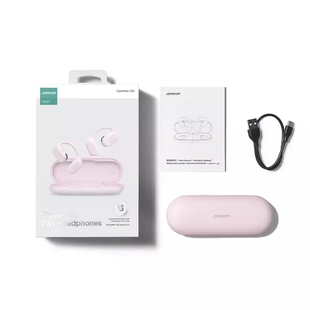 Joyroom Openfree JR-OE1 wireless on-ear headphones - pink 3