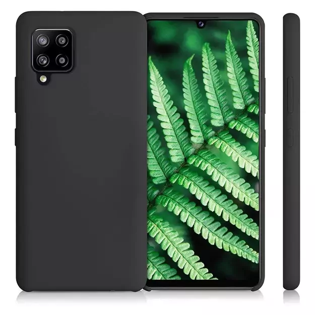 Silicone Case Soft Flexible Rubber Cover for Samsung Galaxy A42 5G black 2