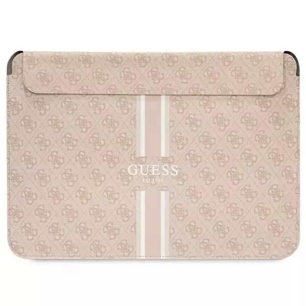 Guess 4G Printed Stripes cover for a 16&quot  laptop - pink