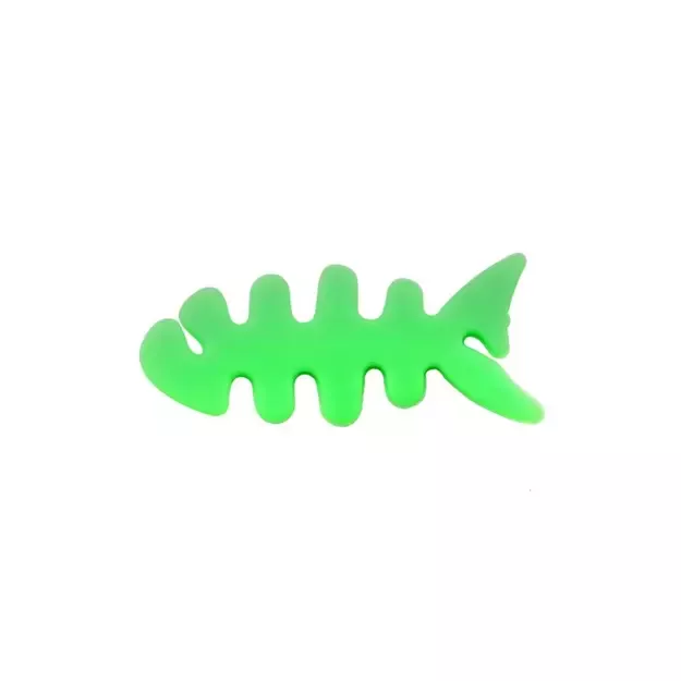 Fish-shaped headphone cable wrap - green