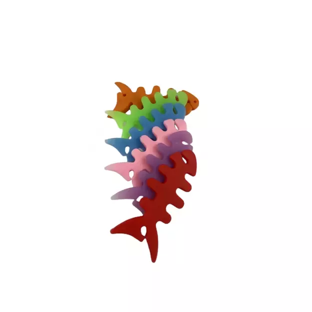 Fish-shaped headphone cable wrap - green 3