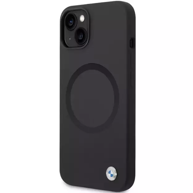 BMW BMHMP14SSILBK2 case for iPhone 14 - black Signature Liquid Silicone MagSafe 1