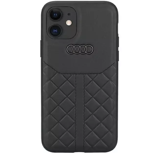 Audi Genuine Leather iPhone 12/12 Pro 6.1&quot  black/black hardcase AU-TPUPCIP12P-Q8/D1-BK