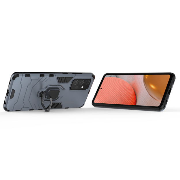 Ring Armor Case Kickstand Tough Rugged Cover for Samsung Galaxy A72 4G blue 3
