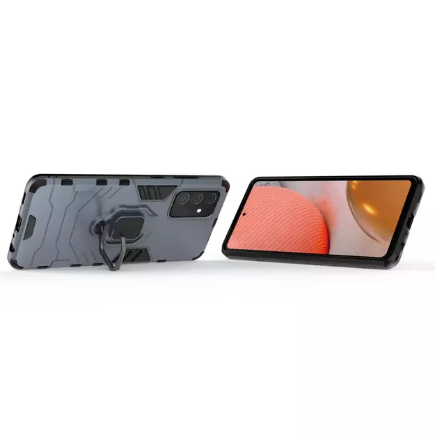 Ring Armor Case Kickstand Tough Rugged Cover for Samsung Galaxy A72 4G blue 10
