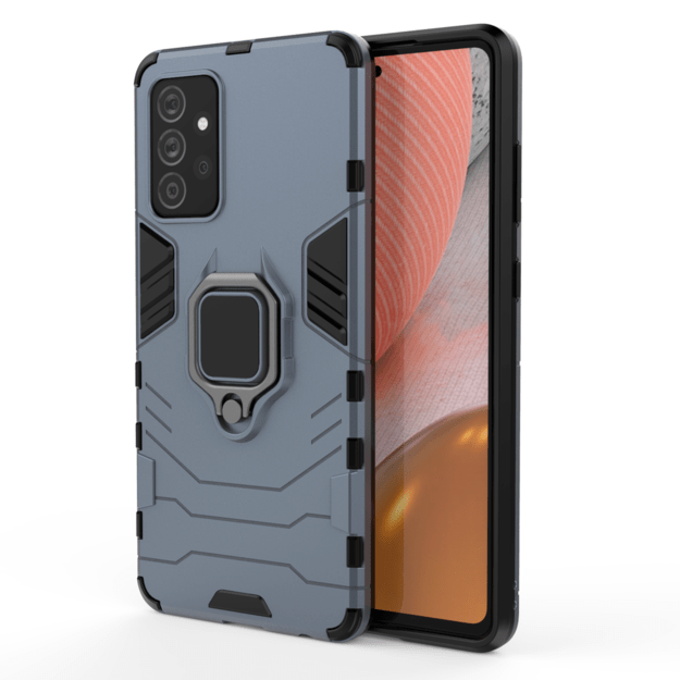 Ring Armor Case Kickstand Tough Rugged Cover for Samsung Galaxy A72 4G blue 1