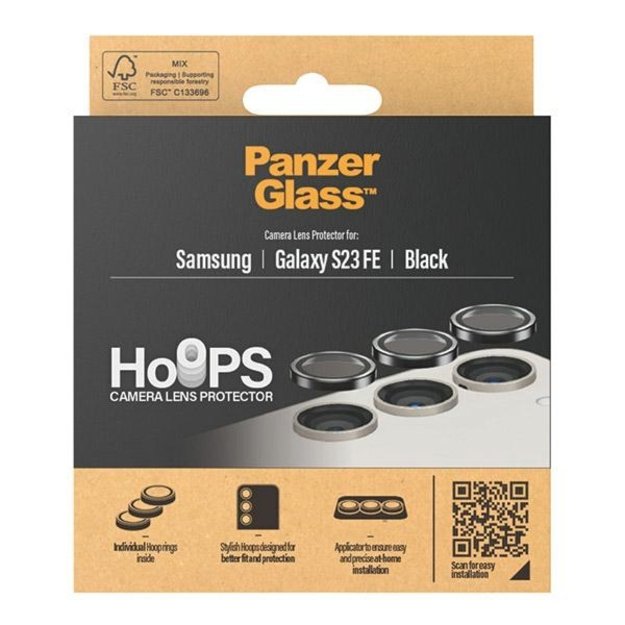PanzerGlass Hoops Camera protection for Samsung Galaxy S23 FE - with black frame 3