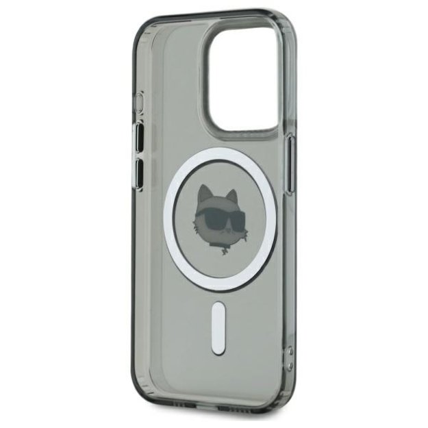 Karl Lagerfeld KLHMP15XHLSCHK iPhone 15 Pro Max 6.7&quot  black/black hardcase IML Metal Choupette Head MagSafe 3
