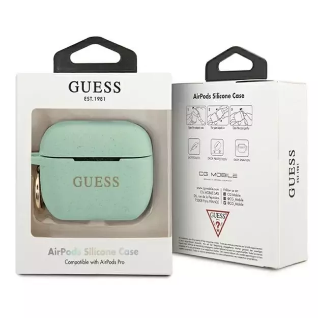 Guess GUACAPSILGLGN AirPods Pro cover green/green Silicone Glitter 2
