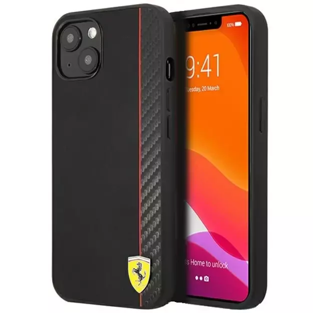 Ferrari FESAXHCP13SBK iPhone 13 mini 5.4&quot  black/black hardcase On Track Carbon Stripe
