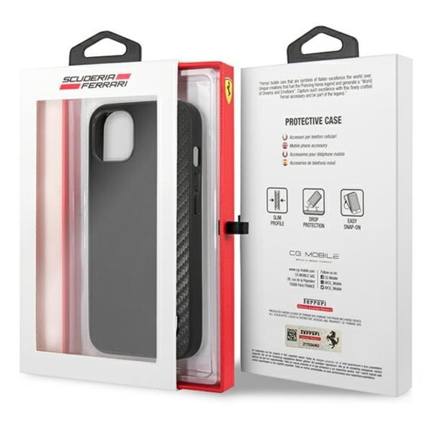 Ferrari FESAXHCP13SBK iPhone 13 mini 5.4&quot  black/black hardcase On Track Carbon Stripe 7