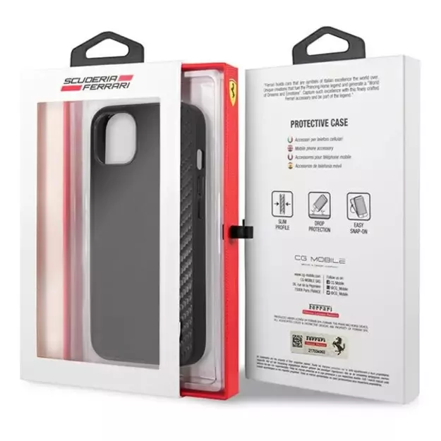 Ferrari FESAXHCP13SBK iPhone 13 mini 5.4&quot  black/black hardcase On Track Carbon Stripe 14