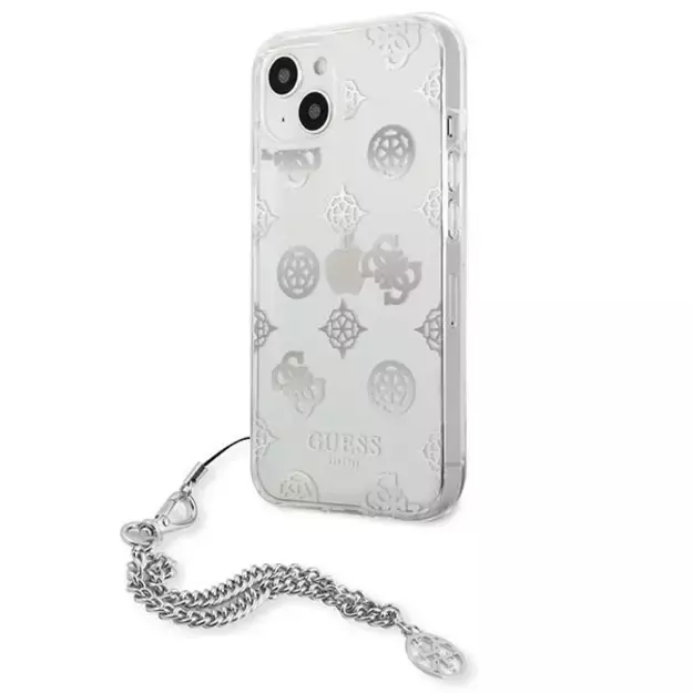 Guess GUHCP13SKPESI iPhone 13 mini 5.4&quot  silver/silver hardcase Peony Chain Collection 1