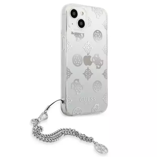 Guess GUHCP13SKPESI iPhone 13 mini 5.4&quot  silver/silver hardcase Peony Chain Collection 3