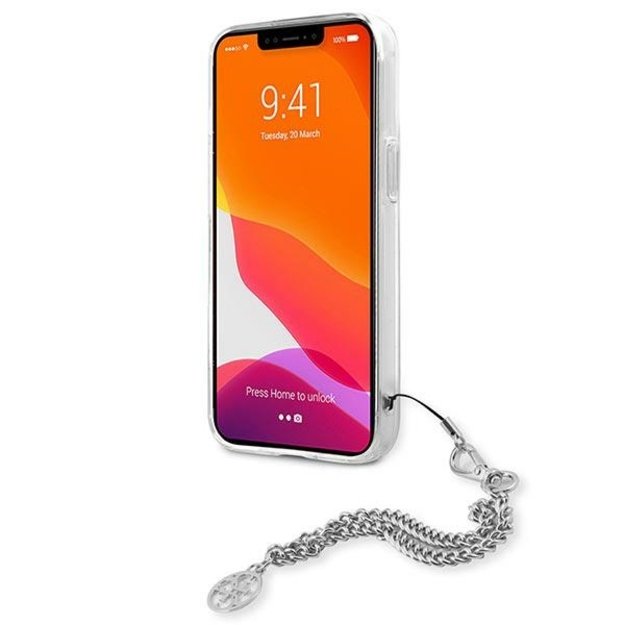 Guess GUHCP13SKPESI iPhone 13 mini 5.4&quot  silver/silver hardcase Peony Chain Collection 11