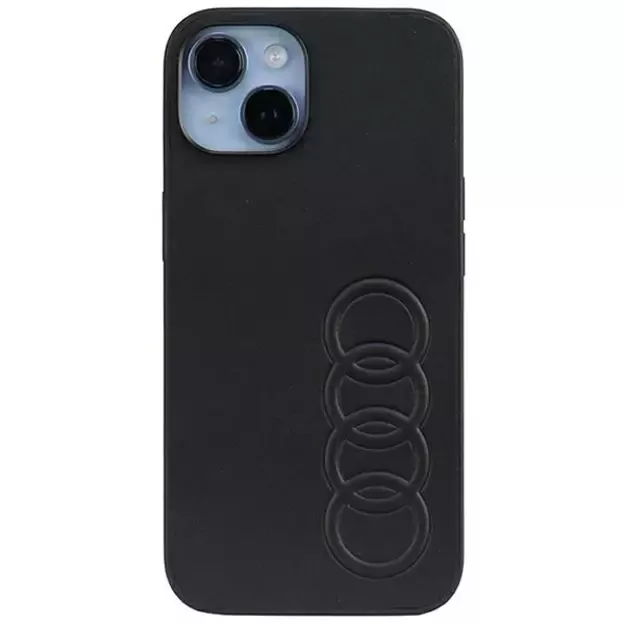 Audi Synthetic Leather iPhone 14 6.1&quot  black/black hardcase AU-TPUPPCIP14-TT/D1-BK