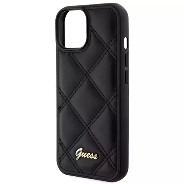 Guess Quilted Metal Logo case for iPhone 15 - black 5