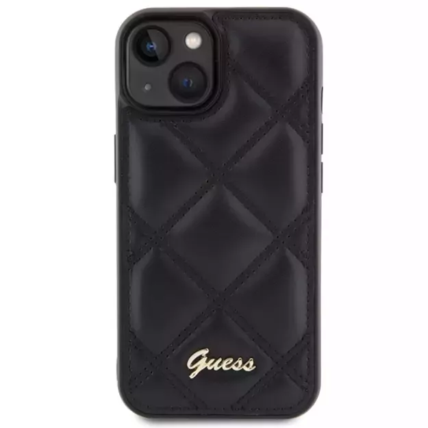 Guess Quilted Metal Logo case for iPhone 15 - black 2