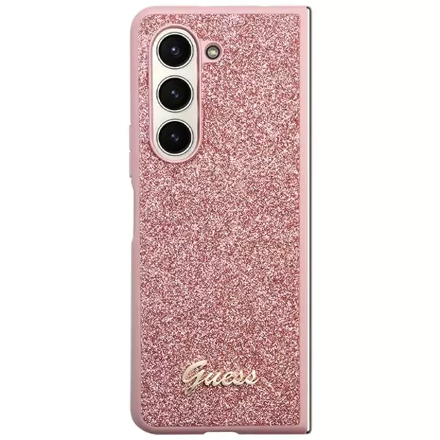 Guess Glitter Script case for Samsung Galaxy Z Fold 5 - pink 1
