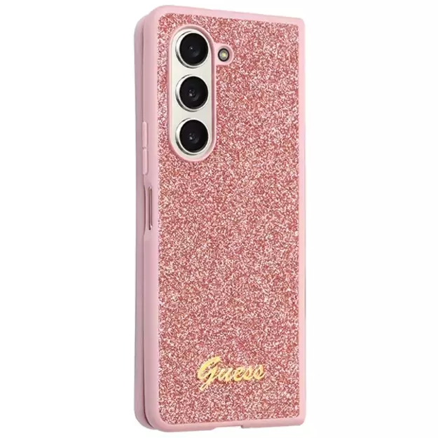 Guess Glitter Script case for Samsung Galaxy Z Fold 5 - pink 4