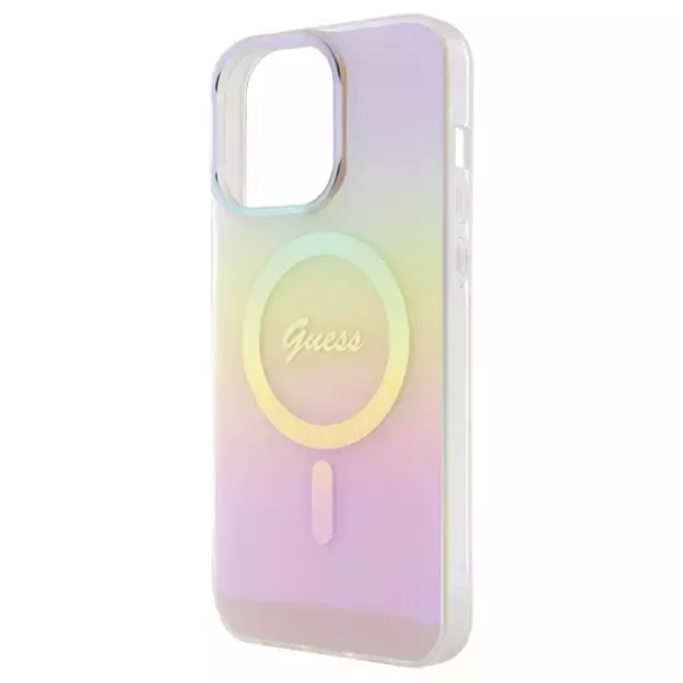 Guess IML Iridescent MagSafe case for iPhone 15 Pro - pink 5