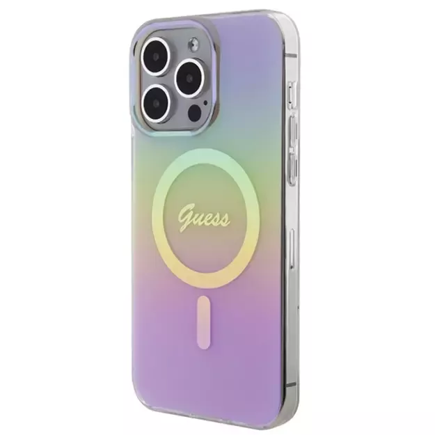 Guess IML Iridescent MagSafe case for iPhone 15 Pro - pink 1