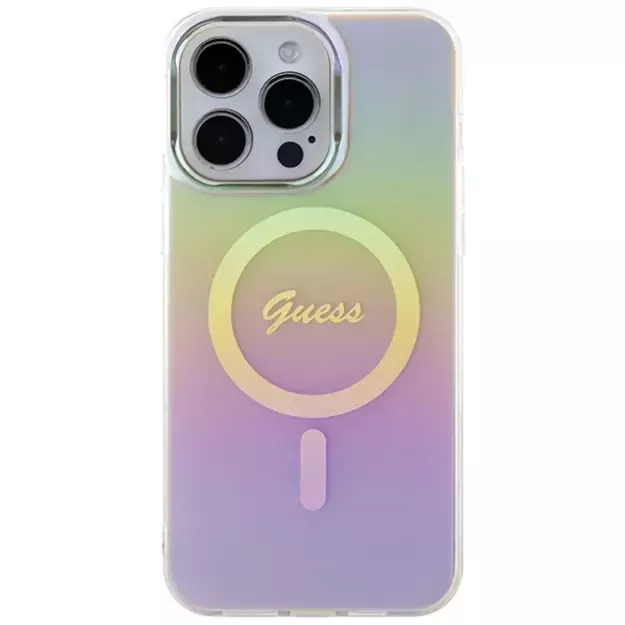 Guess IML Iridescent MagSafe case for iPhone 15 Pro - pink 2