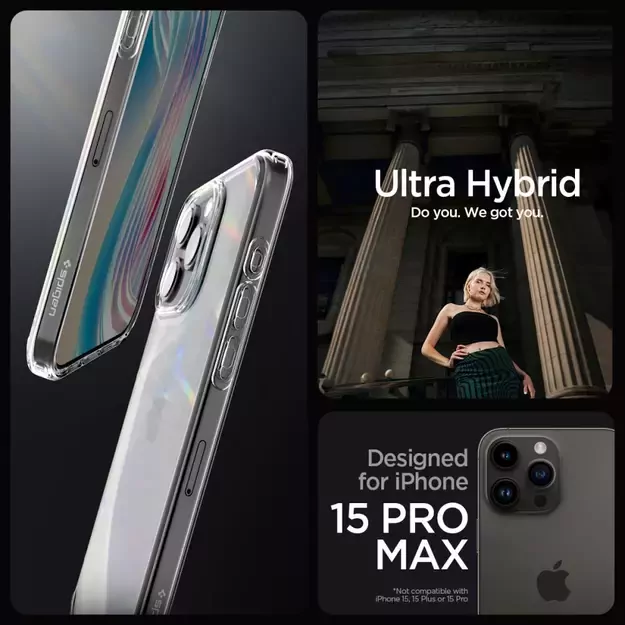 Spigen Ultra Hybrid Case for iPhone 15 Pro Max - Clear 18