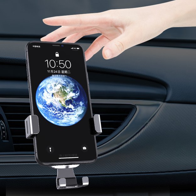 Gravity smartphone car holder, black air vent grille (YC08) 14