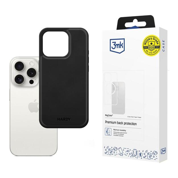 3mk Hardy Apple Silky Leather MagCase for Apple iPhone 15 Pro - Black