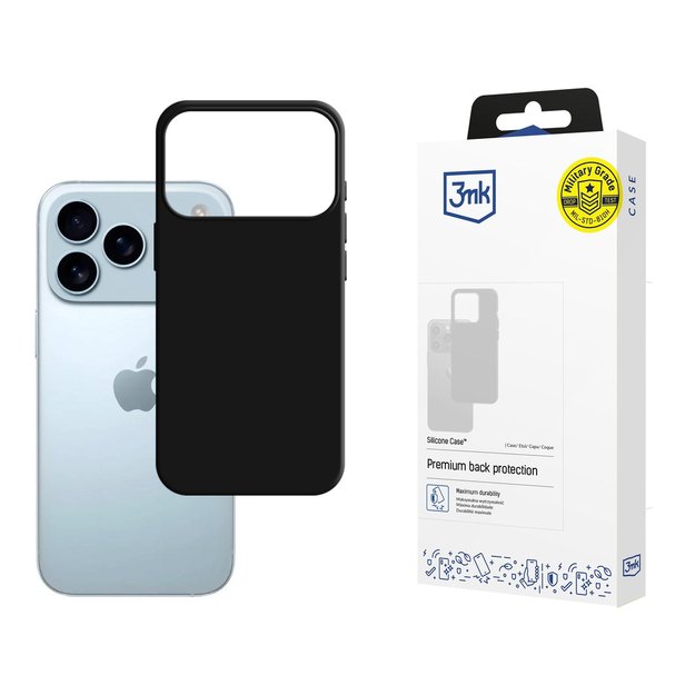 3mk Silicone Case for iPhone 17 Pro - Black