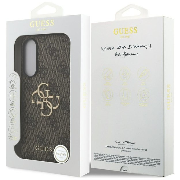 Guess Big 4G Logo Classic Logo Case for Samsung Galaxy S25 Edge - Brown 7