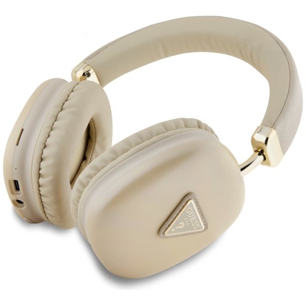 Guess Bluetooth 5.3 Metallic Triangle Logo Gold Over-Ear Headphones 1