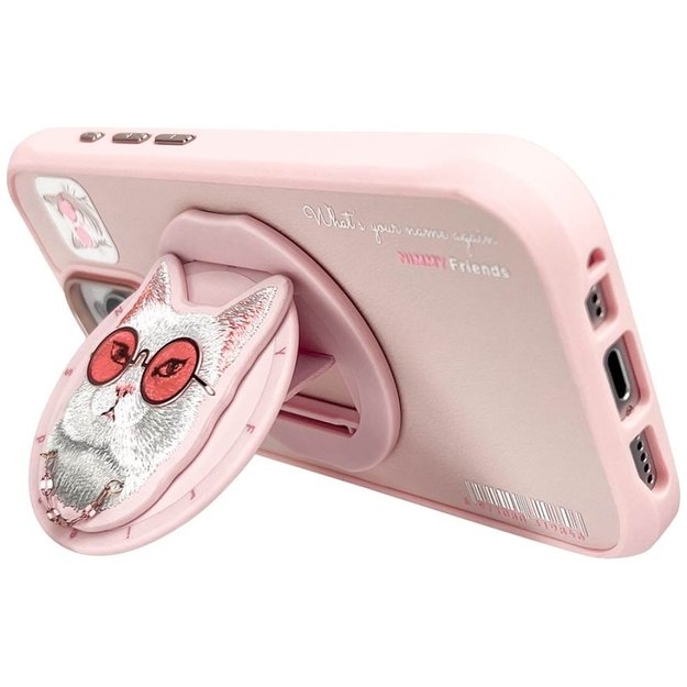 Nimmy Glasses Cool Cat MagSafe Case for iPhone 16 Pro - Pink 4