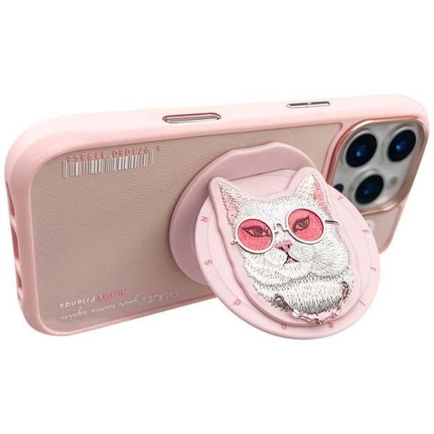 Nimmy Glasses Cool Cat MagSafe Case for iPhone 16 Pro - Pink 3